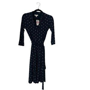 Charter Club Blue Polka Dot Dress Wrap Size Petite Small Women's